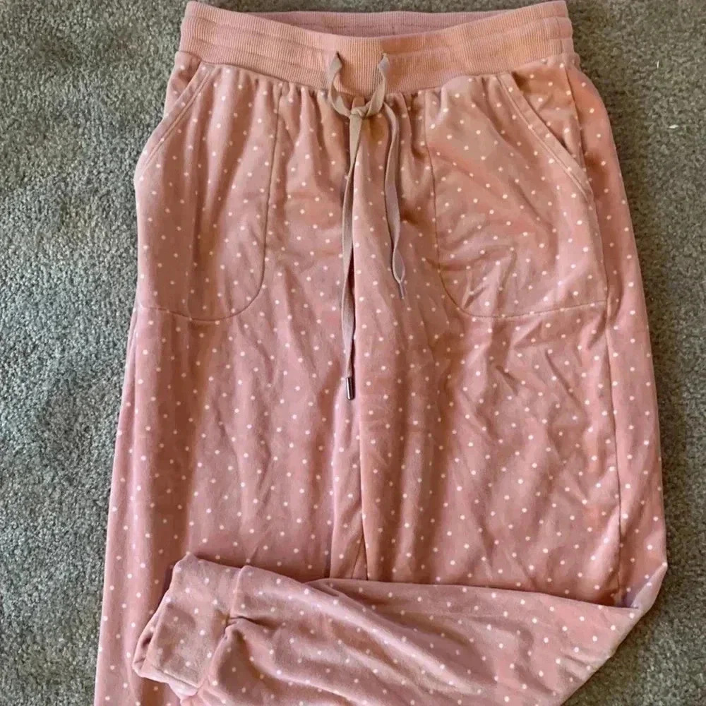 Three Dots Polka Dot Pastel Pink Pajama Pants Size Small - Picture 3 of 7